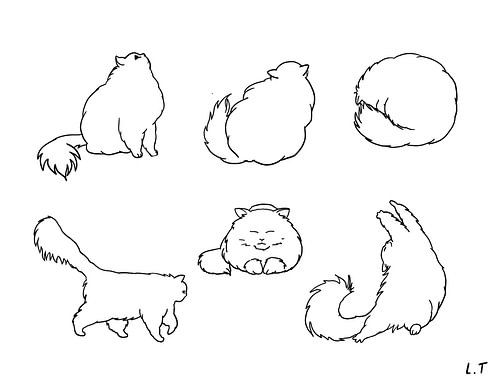 Fineline illustratrions of a cat