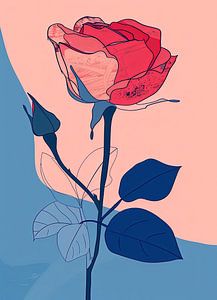 Rose Gesicht in Linien Nr.3