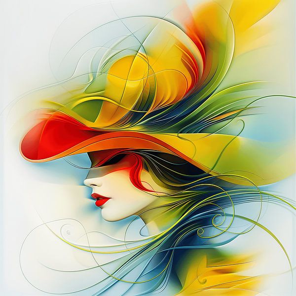 Elegant Woman with Hat - 1 | Abstract by Karina Brouwer