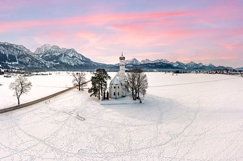 Church Sankt Coloman at wintertime Schwangau in Bavaria