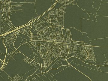 Kaart van Gouda in Groen Goud van Map Art Studio