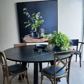 Customer photo: Still life with cow parsley and pewter on wood [square]. by Affect Fotografie, on canvas