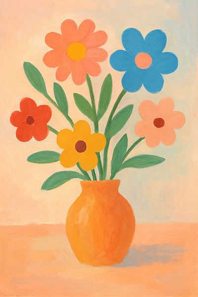 fleurs naïves dans un vase par Claudia Gründler