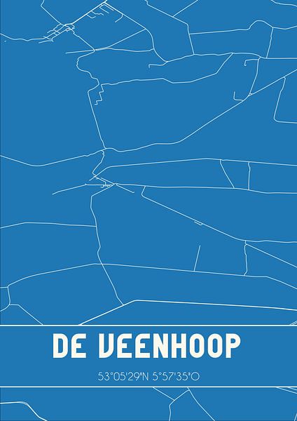 Blaupause | Karte | De Veenhoop (Fryslan) von Ortsdrucke