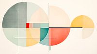 Geometrisch modern abstracte kunst met pastel kleurige cirkels van Vlindertuin-Art thumbnail