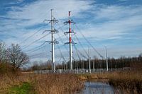sous-station avec réseau haute tension dans une zone naturelle