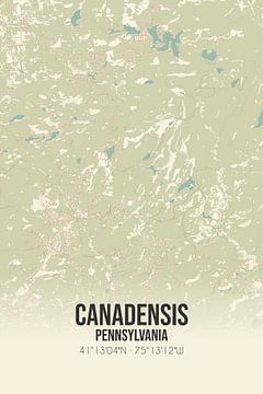 Carte ancienne de Canadensis (Pennsylvanie), USA. sur Rezona