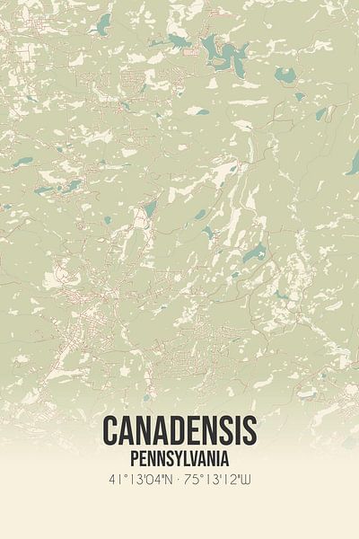 Vintage map of Canadensis (Pennsylvania), USA. by Prints of Place