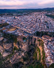 Ronda at dusk, Spain by Ewold Kooistra