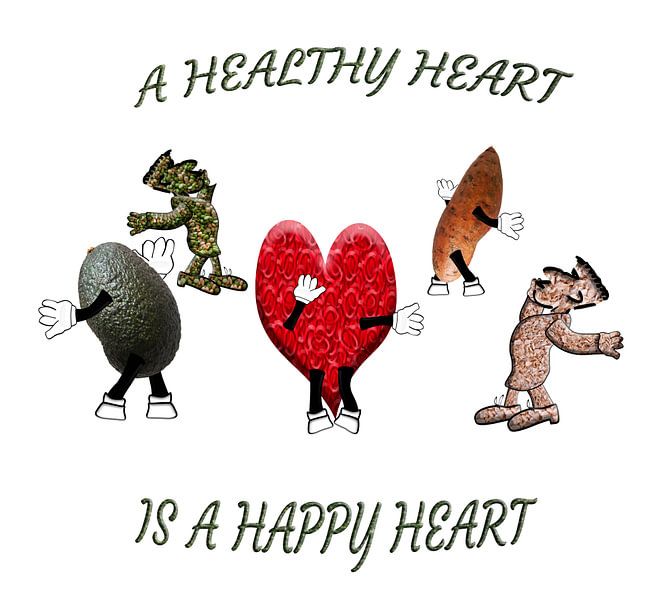 Hart omringed door gezond etenswaren. van Grüntyers .