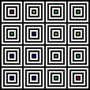 Verschachtelt | Mittig | 04x04 | N=04 | Random #01 | RGBY