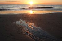 Sonnenuntergang bei  Westerland mit ruhigem Wetter auf Sylt