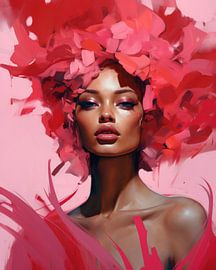 Colourful, modern and abstract portrait by Carla Van Iersel