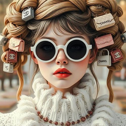 Een fine art portret mode girl were is my chanel bag .