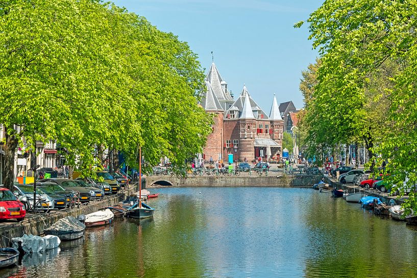 Cityscape in Amsterdam with the Waag building on the Nieuwmarkt by Eye on You