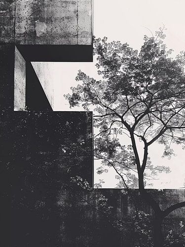 Arbre dans un bâtiment en béton