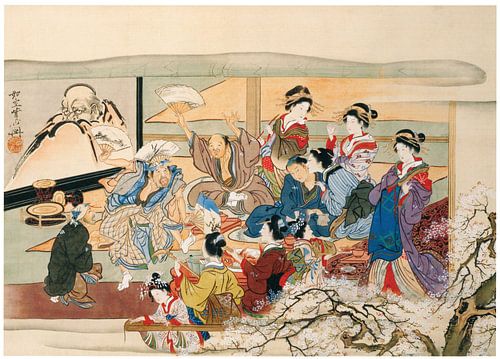 Kawanabe Kyōsai - Party in den Vergnügungsvierteln von Yoshiwara