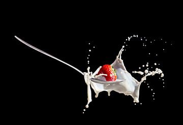 Éclaboussures de fraises sur shoott photography