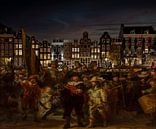 Nachtwacht van Rembrandt van Rijn in Amsterdam van Digital Art Studio thumbnail