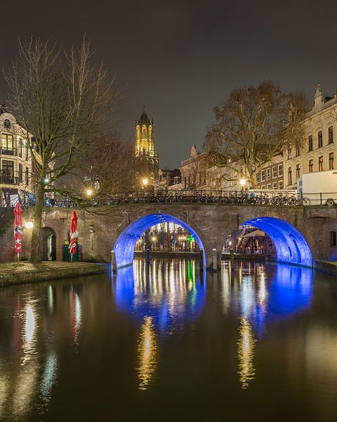 Domturm, Bakkerbrug und Oudegracht in Utrecht am Abend - 2 von Tux Photography