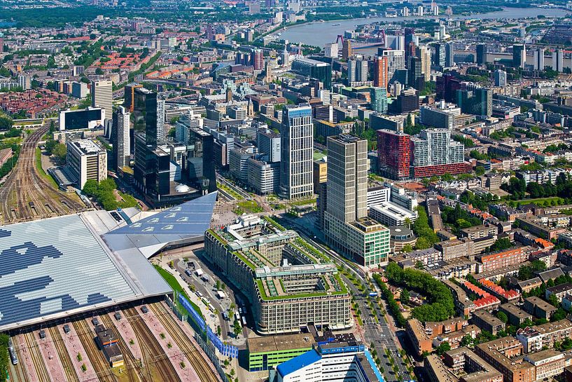 Luchtfoto Centrum Rotterdam van Anton de Zeeuw