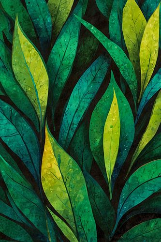 Groene bladeren in een bos