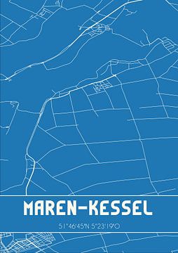 Blauwdruk | Landkaart | Maren-Kessel (Noord-Brabant) van Rezona