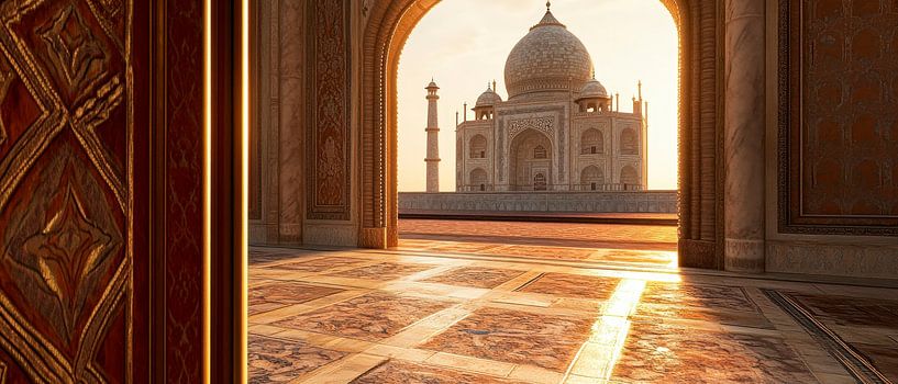 Taj Mahal in het zonlicht - Architectuur van Poster Art Shop