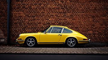 Porsche 911 E 2.0 1969 jaune sur PixelPrestige