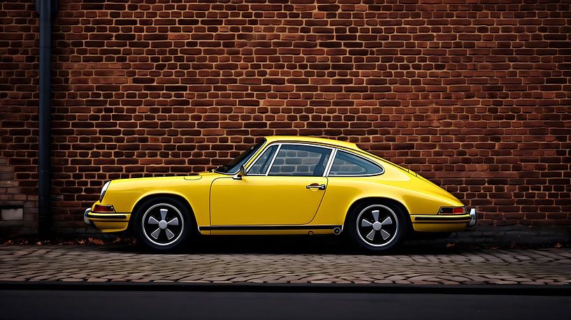 Yellow Porsche 911 E 2.0 1969 by PixelPrestige