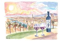 Culture and romance with wine and a view of Florence Italy