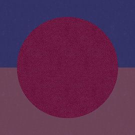 Neon-Kunst. Bunte minimalistische geometrische abstrakte in Weinrot und Blau von Dina Dankers