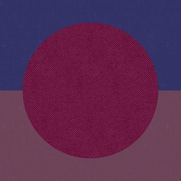 Art néon. Abstrait géométrique minimaliste coloré en rouge vin et bleu. sur Dina Dankers