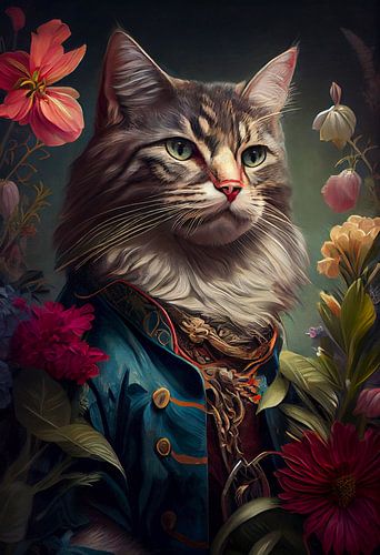 Portrait de chat dans la jungle