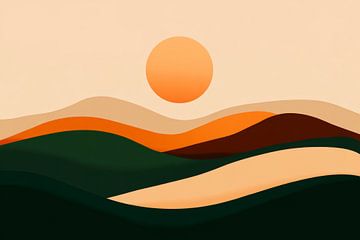 Coucher de soleil paysage sur Poster Art Shop