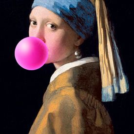 Girl with the Pearl Bubble Gum. Cropped version.