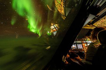 Aurora Borealis over Canada by Visual Approach