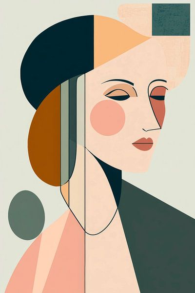 Modern portrait art in colours by Poster Art Shop