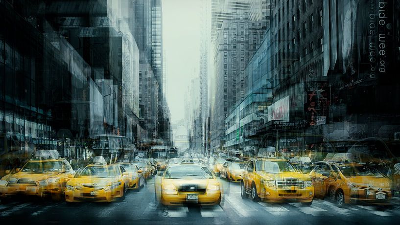 New York Art Yellow Cabs par Gerald Emming