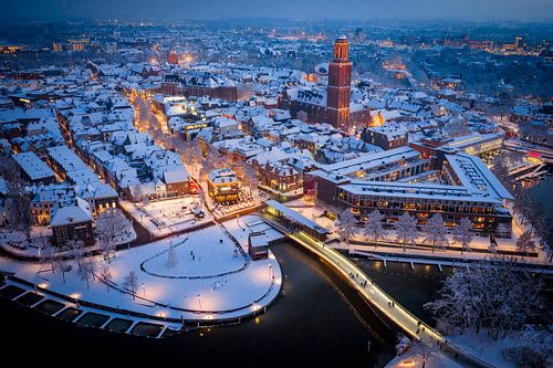 Zwolle downtown district during a cold winter sunset by Sjoerd van der Wal Photography