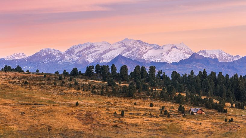 A sunrise at Würzjoch in the Dolomites in Italy by Marga Vroom