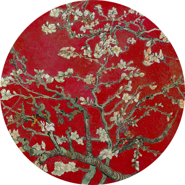 Amandelbloesem van Vincent van Gogh (Donker rood)