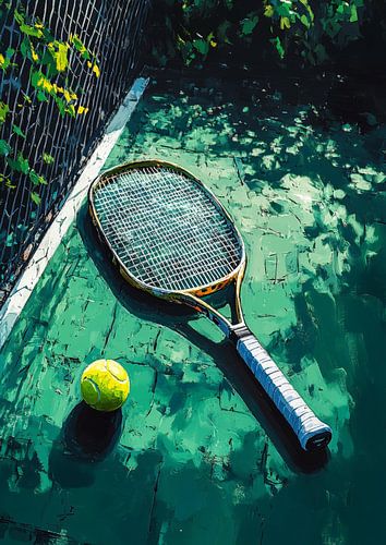 Schläger und gelber Ball