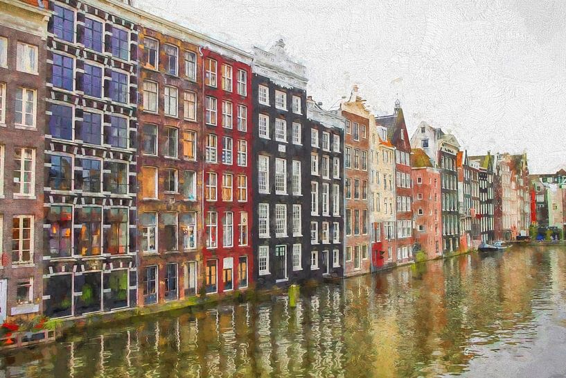 Houses by the canal in Amsterdam by Patricia Hofmeester