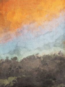 Abendhimmel über dem Tal im Frühjahr - Abstrakt