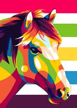 Le portrait d'un cheval de ferme dans un style pop art sur Lintang Wicaksono