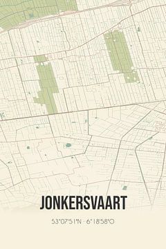 Vintage landkaart van Jonkersvaart (Groningen) van MijnStadsPoster