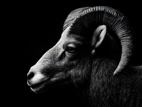 Mufflon im Schatten – Archaische Kraft