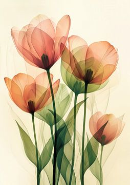 Tulipes dessin abstrait sur Dakota Wall Art