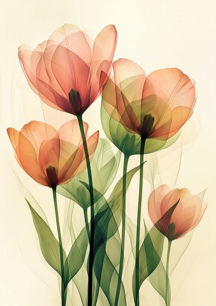 Tulips Abstract Drawing by Dakota Wall Art